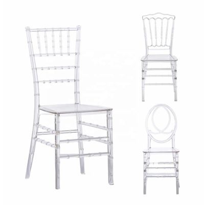 خرید PC / PP اجاره پلاستیکی شفاف کریستال ناپلئون اکریلیک عروسی شفاف Chiavari صندلی های مهمانی هتل تولید آنلاین